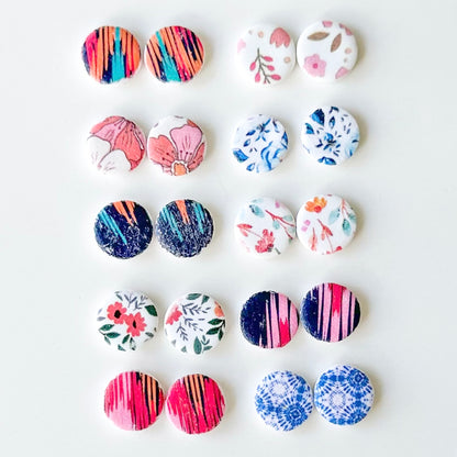 Handmade Printed Stud Earrings