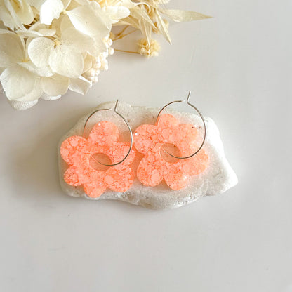 Glitter Flower Hoops