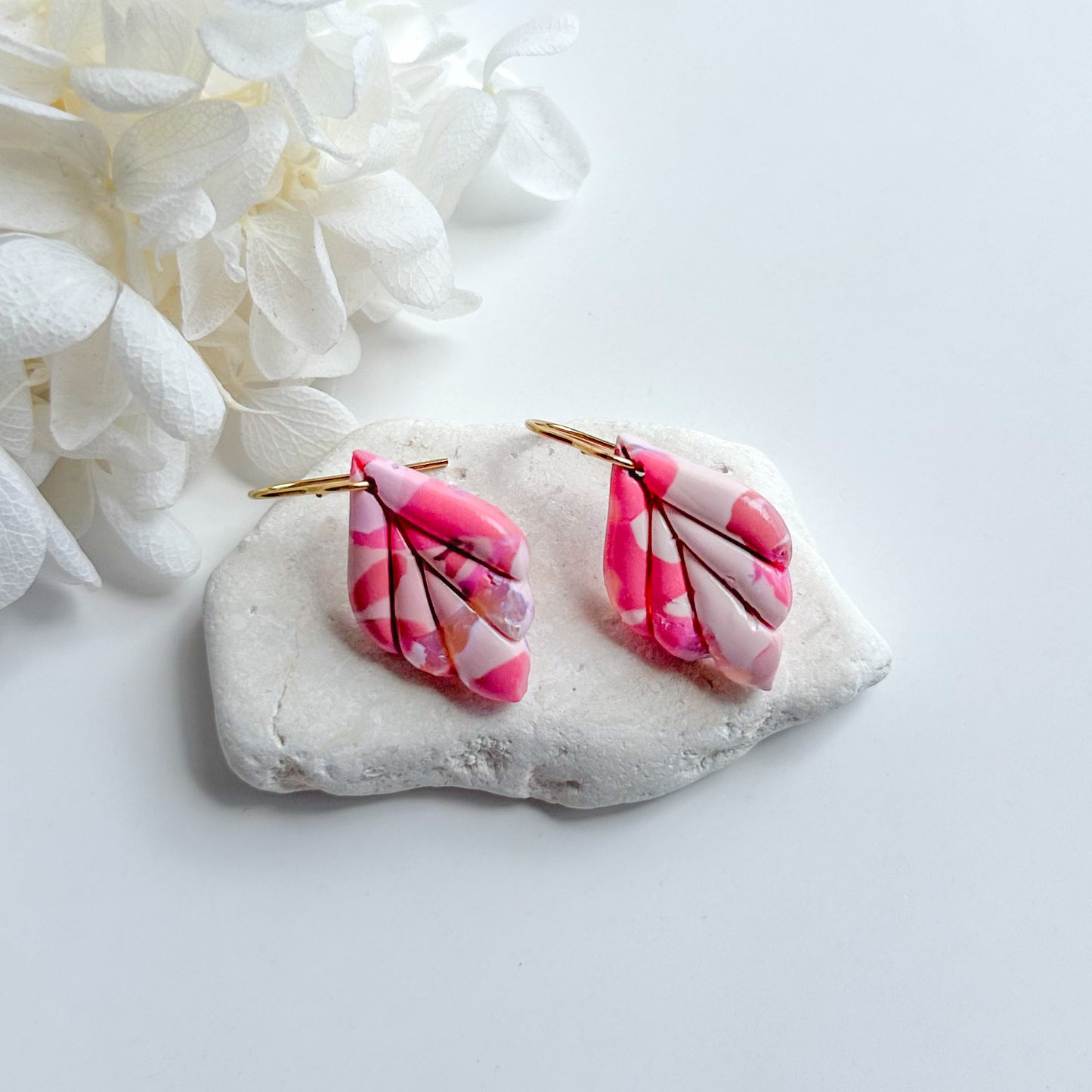 Pretty in Pink- Leaf Hook Dangles