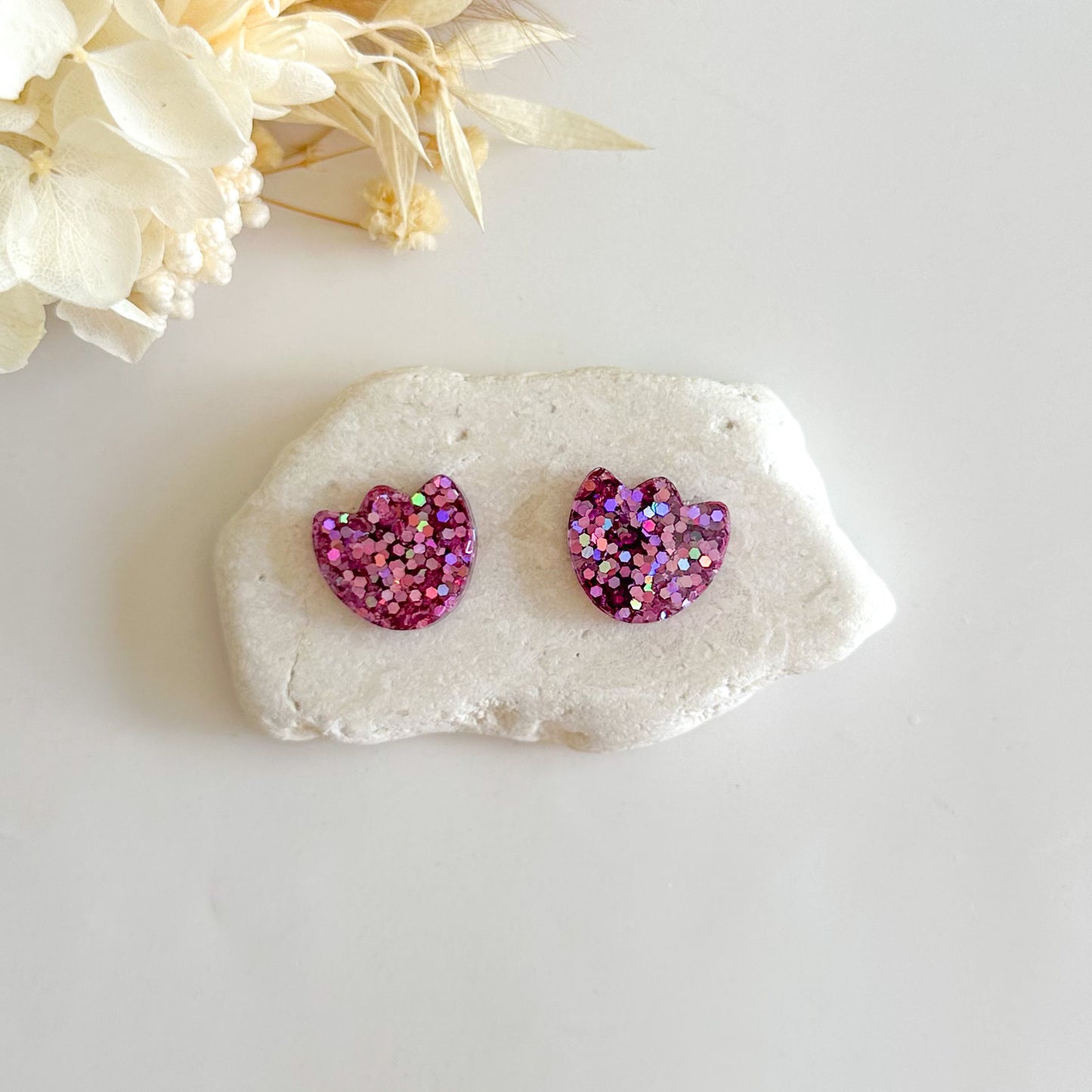 Glitter Petal Studs