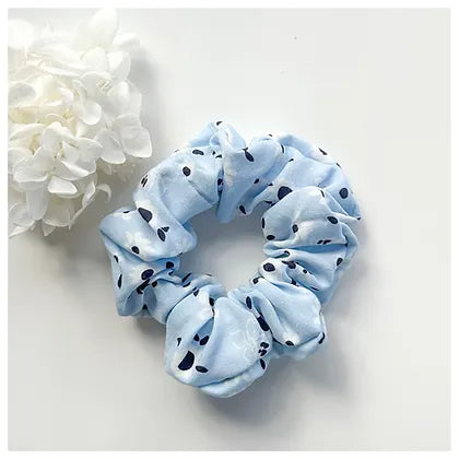 Blue Floral Scrunchie