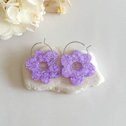 Glitter Flower Hoops