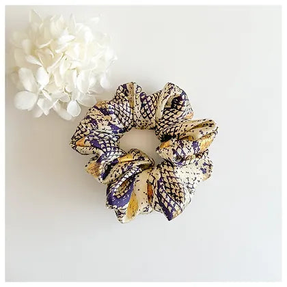 Gold Snake Satin Scrunchie