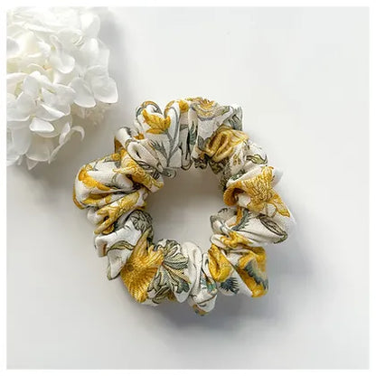 Sunflower Linen Scrunchie